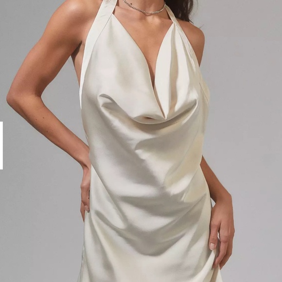 New White Satin Mini Dress - Picture 1 of 2